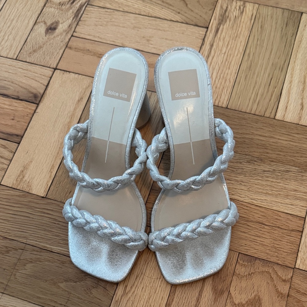 Dolce Vita Silver Braided Heels